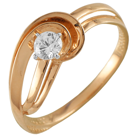 Кольцо, золото, фианит, 01-114359